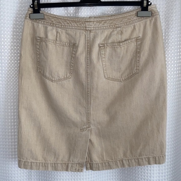 Women’s Vintage Ralph Lauren belted 100% cotton beige mini jean Skirt size 6 - Picture 12 of 13